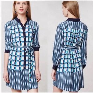 Maeve by Anthropologie Geometric Print Shirt Dress